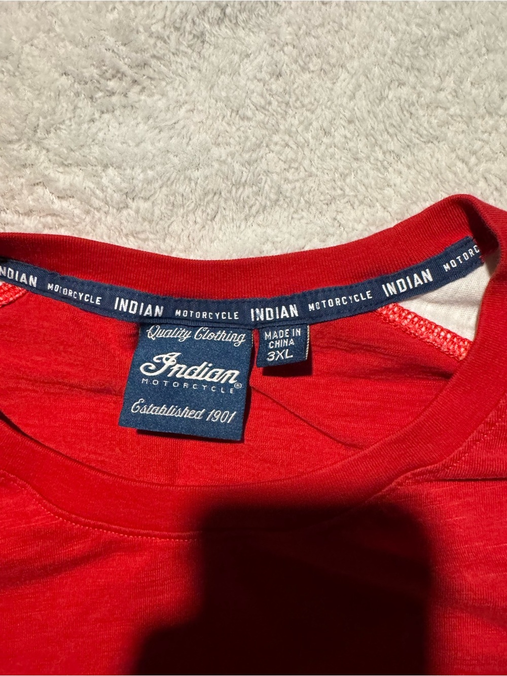 Indian Motorcycle Racing Red & White Raglan Long-Sleeve Tee - Picture 3 of 5